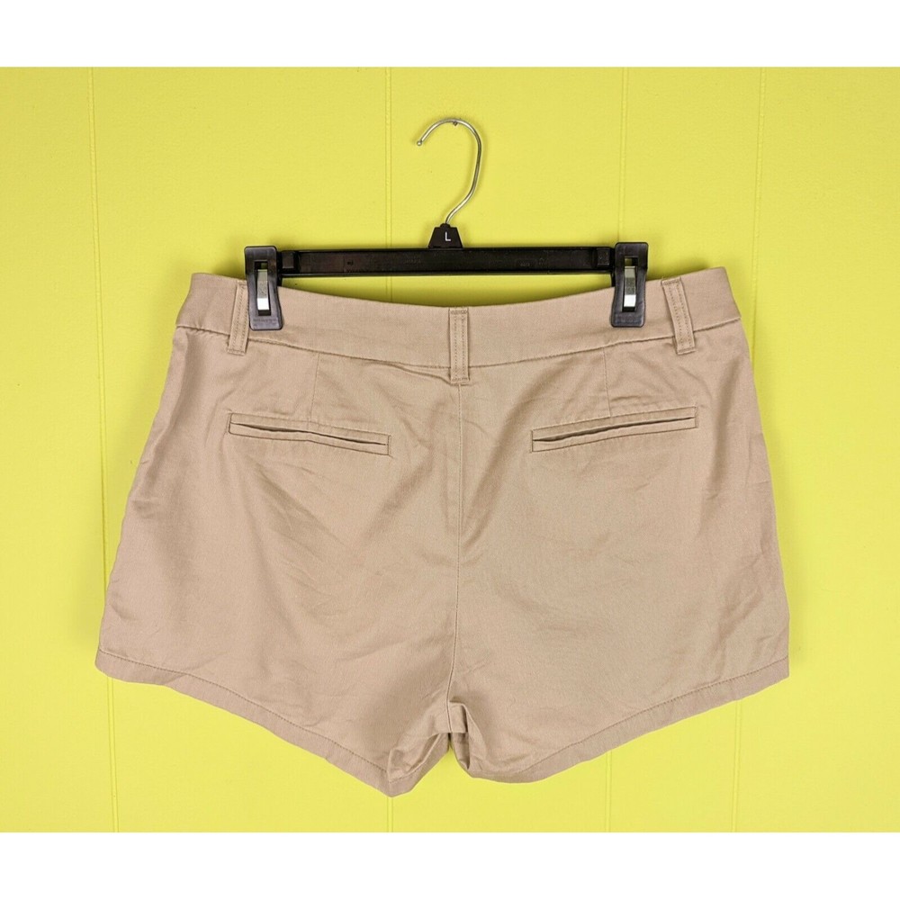 J. Crew Women's 8 Beige Tan Khaki Chino 100% Cotton Shorts 3.5" Inseam Mid Rise - Picture 2 of 11